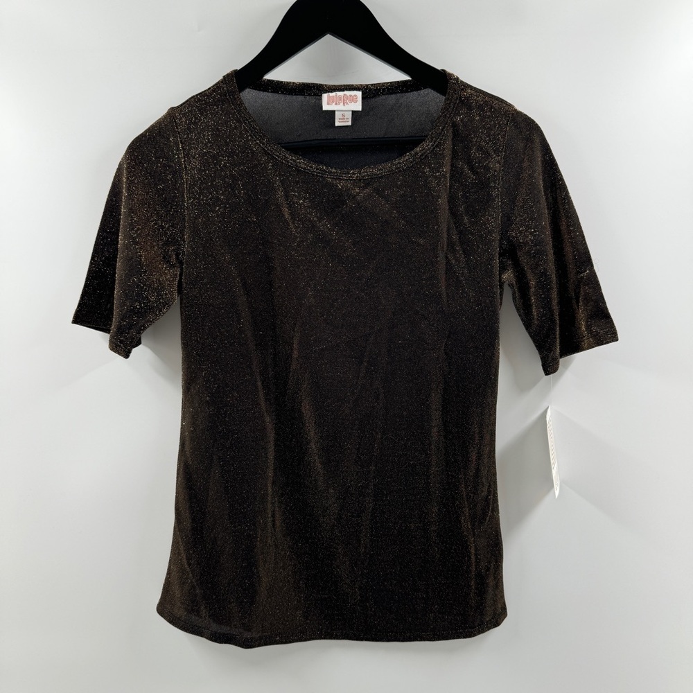 LuLaRoe Elegant Collection Gigi Top Size Small Metallic Gold Brand New With Tags